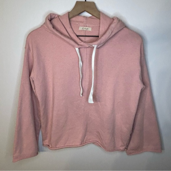 Madewell Bell-Sleeve Hoodie Sweatshirt in Pink Icing, Size XS - Picture 5 of 11